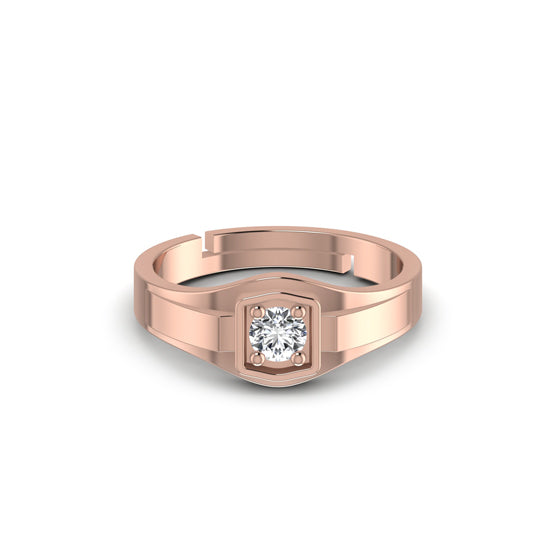 Solitaire Men's Silver Ring