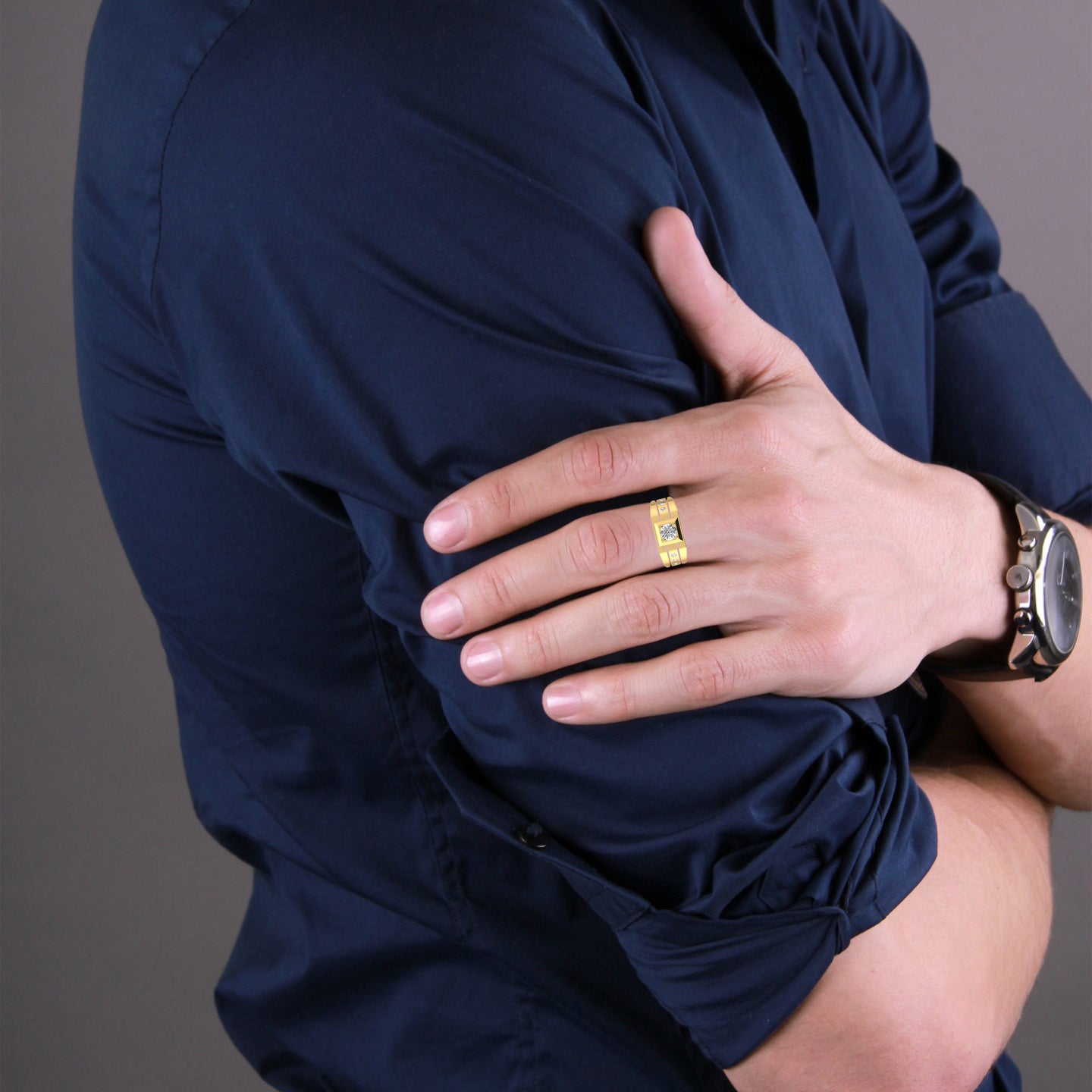 Men's Solitary Silver Ring
