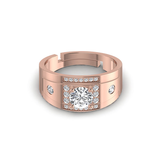 Solitaire Silver Men's Ring