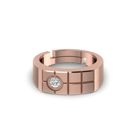 Single Stone Men's Silver Ring