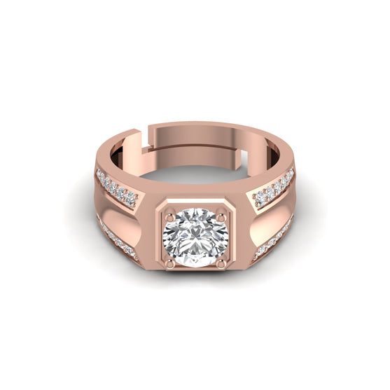 Silver Men's Solitaire Ring