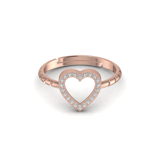 Stylish Heart Silver Ring