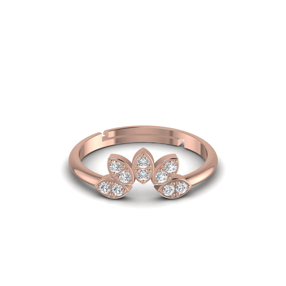 Sparkling crown silver ring