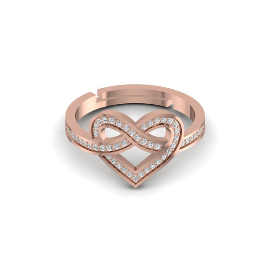 Infinite Heart Shape Silver Ring