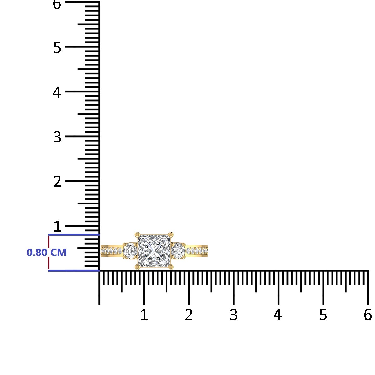 Princess Lab Diamond Ring