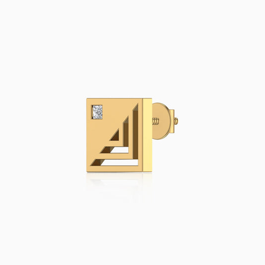 Square Elegant Silver Stud Earring
