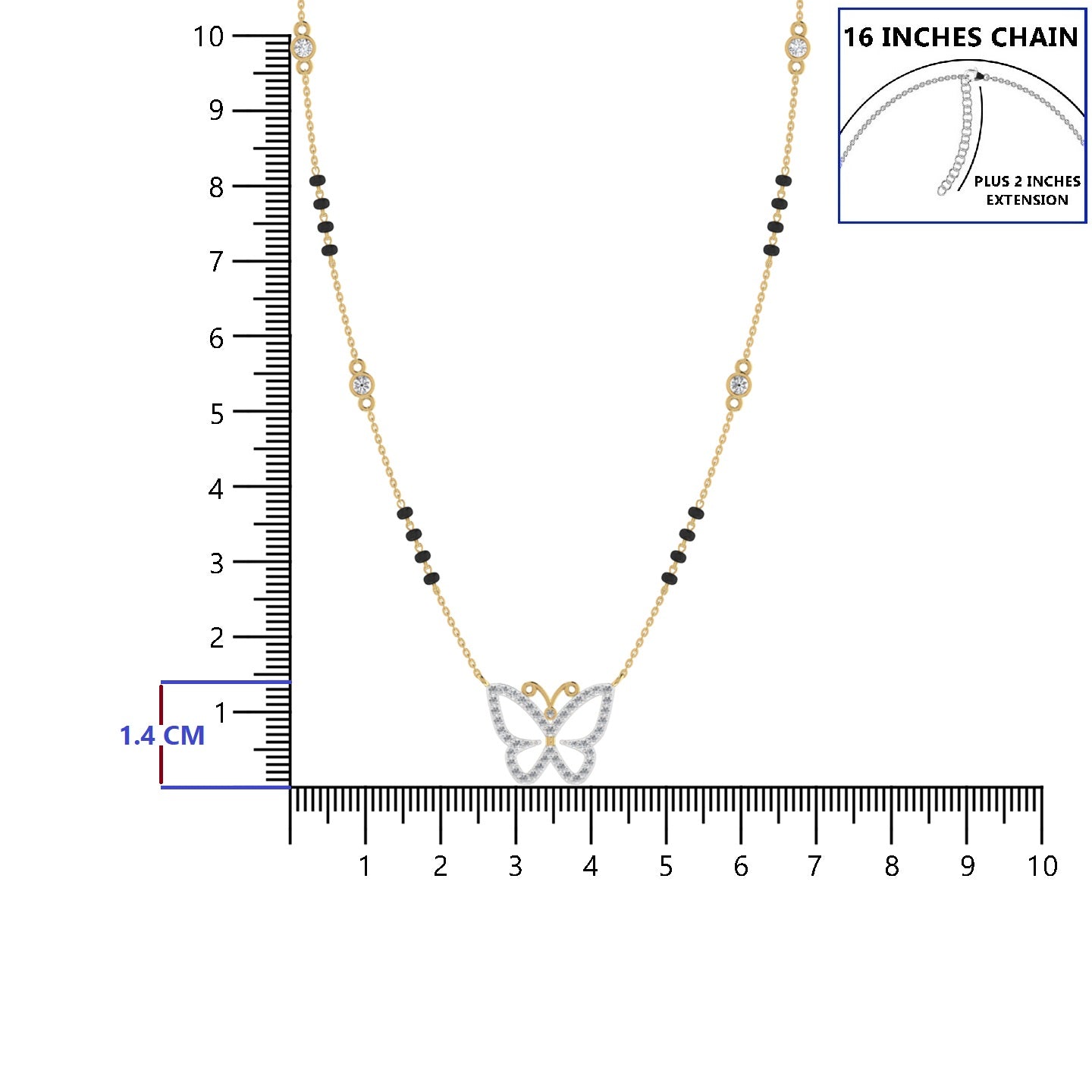 Butterfly Diamond Gold Mangalsutra