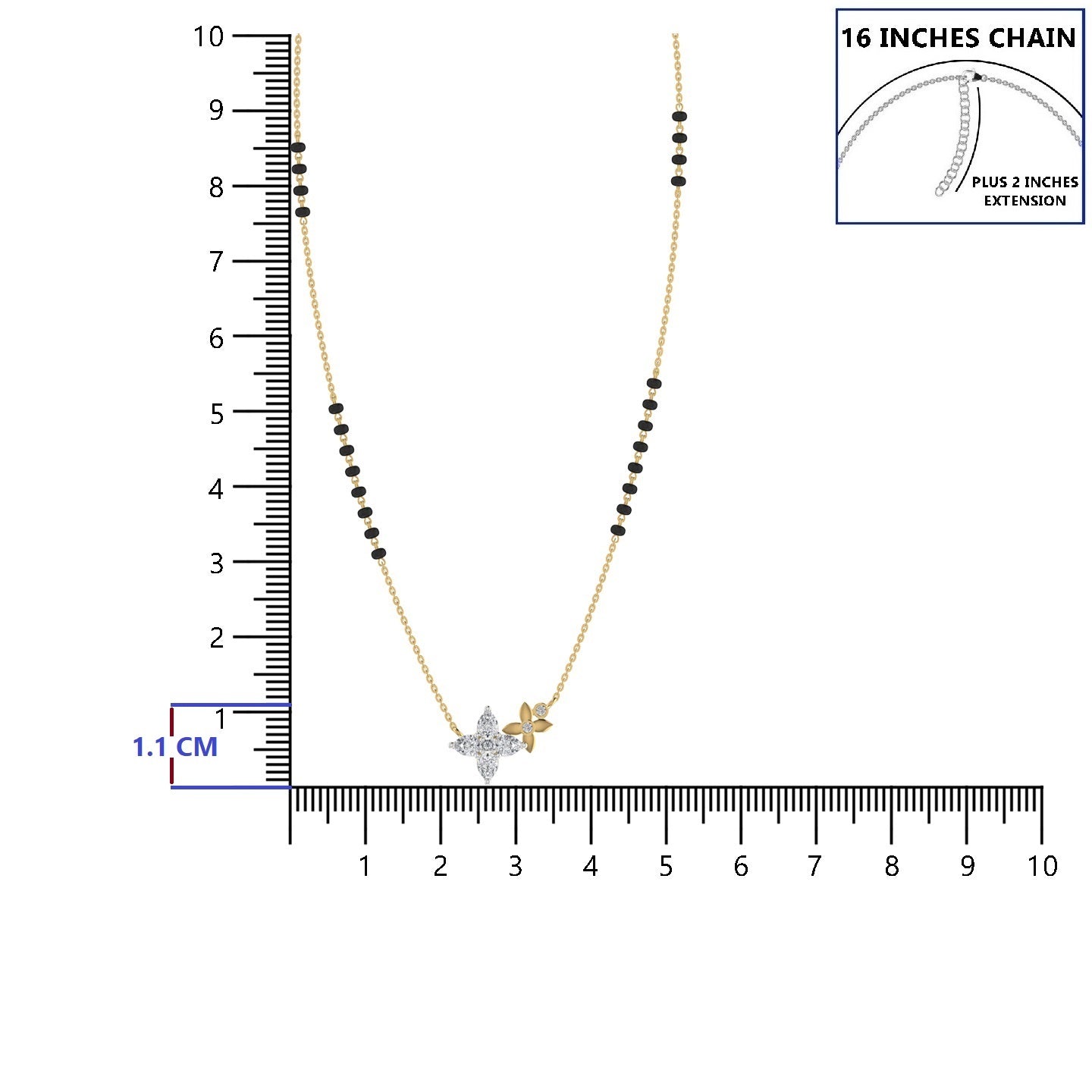 Lab Diamond Gold Mangalsutra