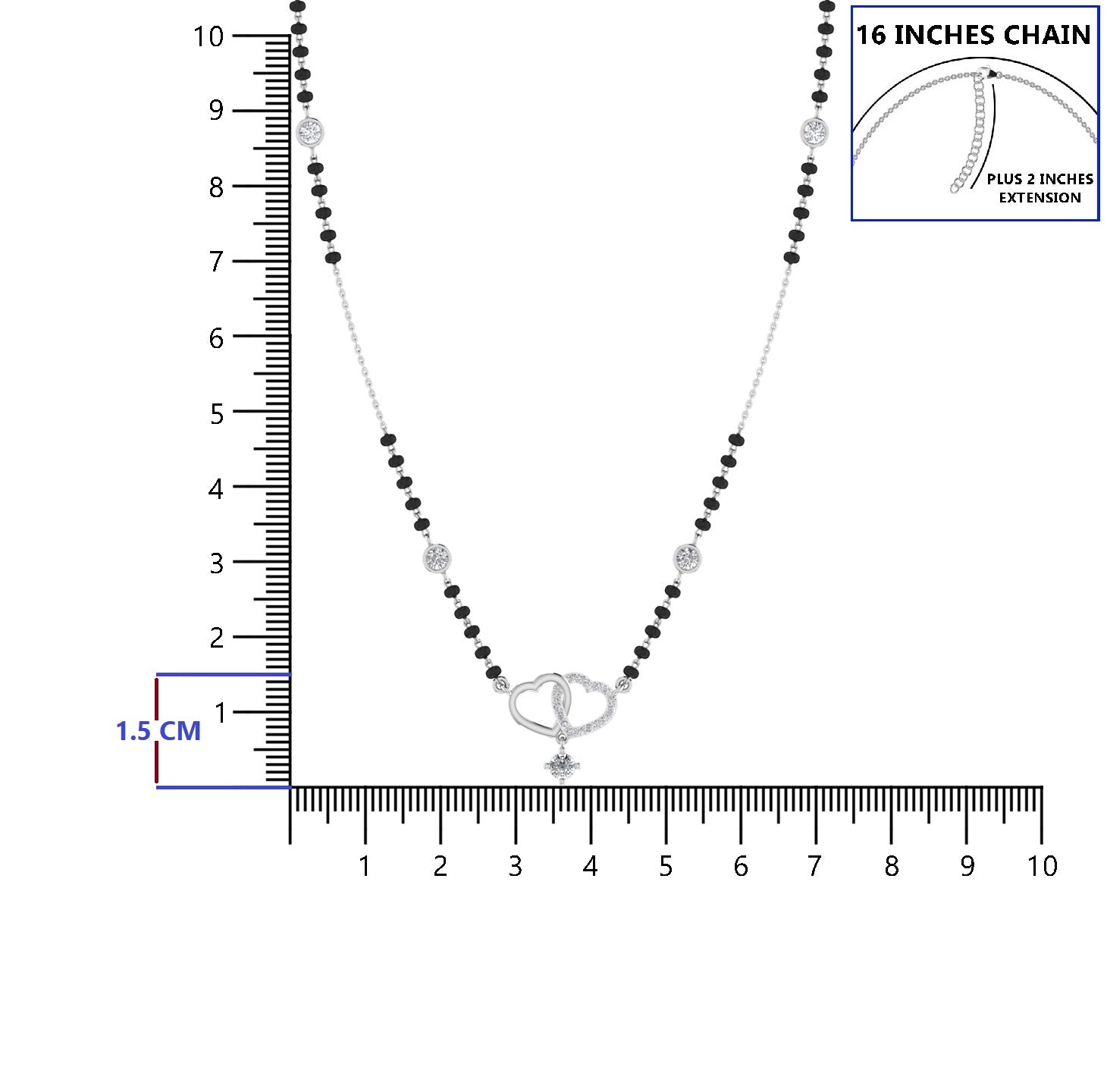 Heart Knot Silver Mangalsutra