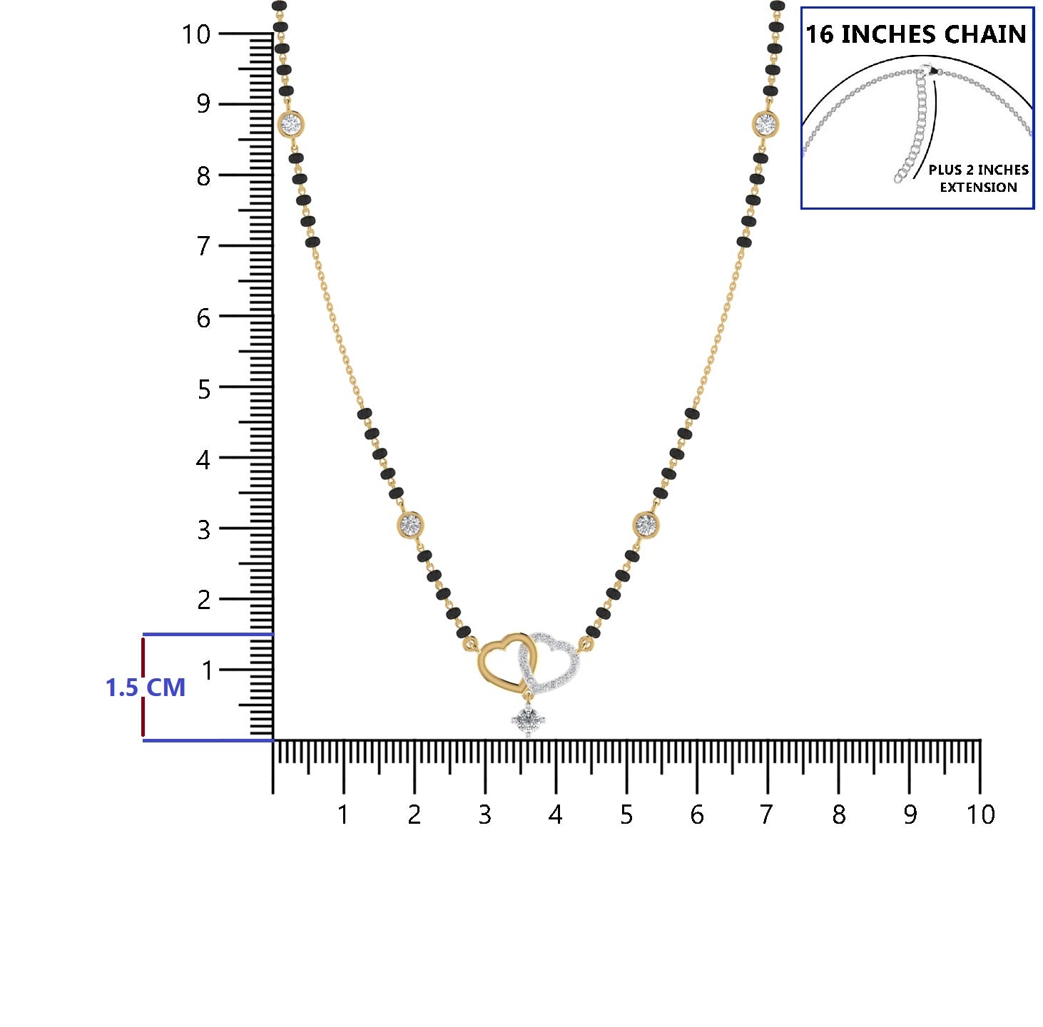 Lab Diamond Gold Mangalsutra