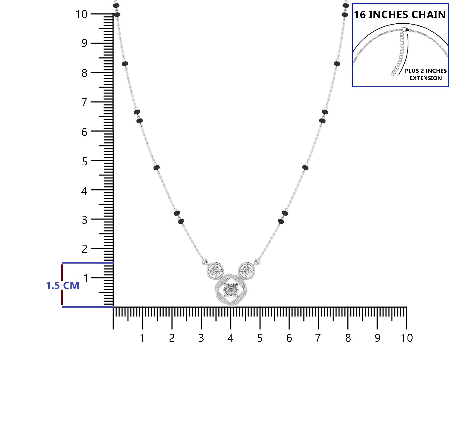 Solitary Silver Mangalsutra