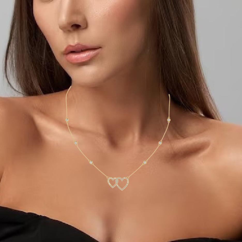 Diamond Gold Station Necklace
