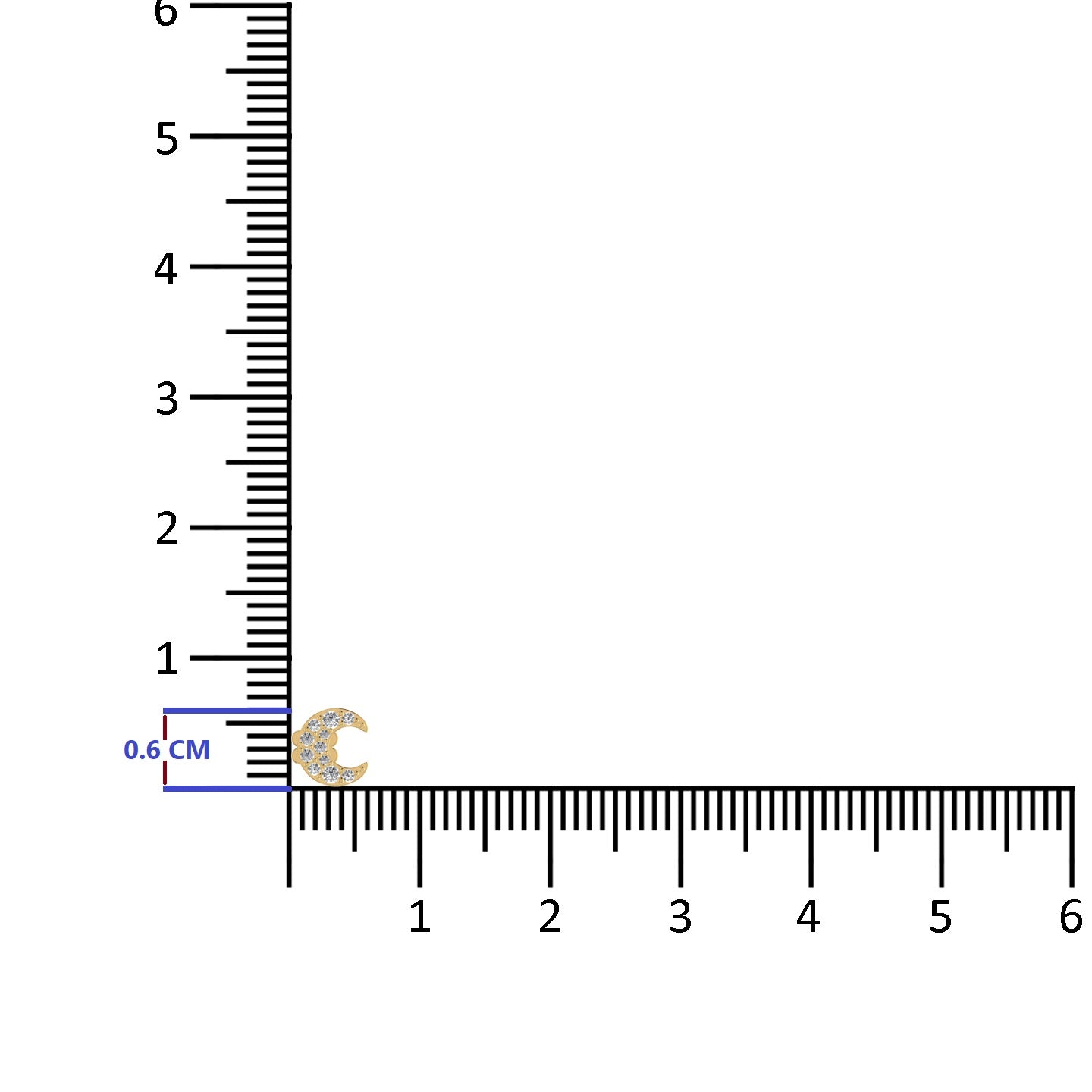 Moon shape Lab Diamond Nose Pin