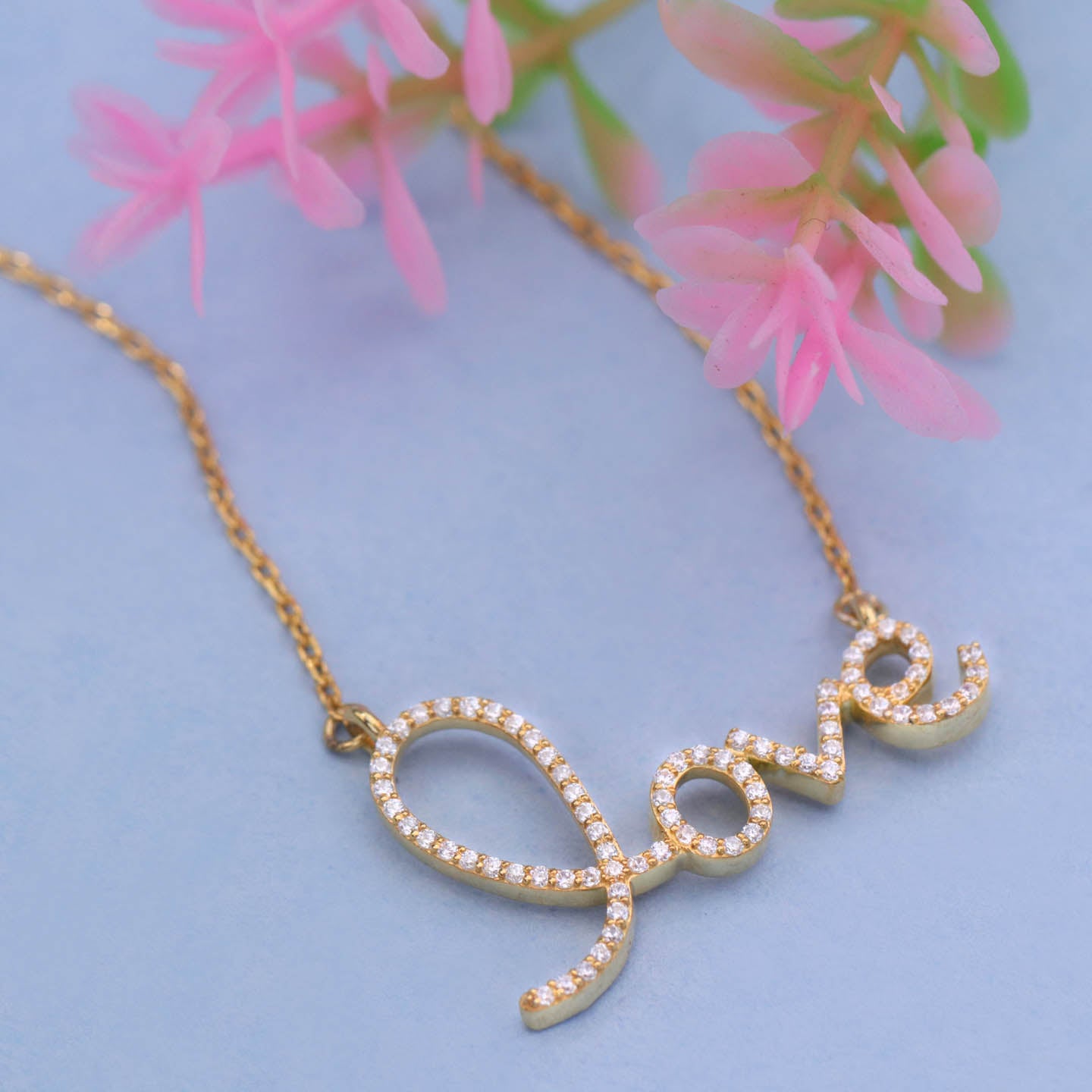 Love Silver Pendant Necklace