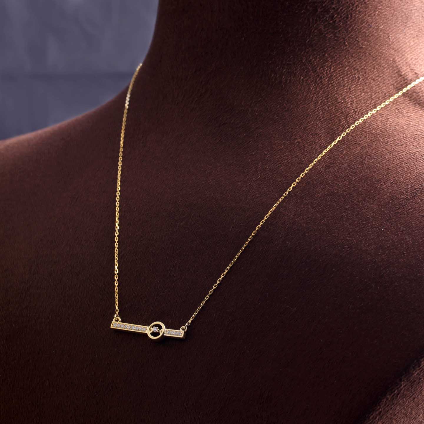 Silver Bar Pendant Necklace