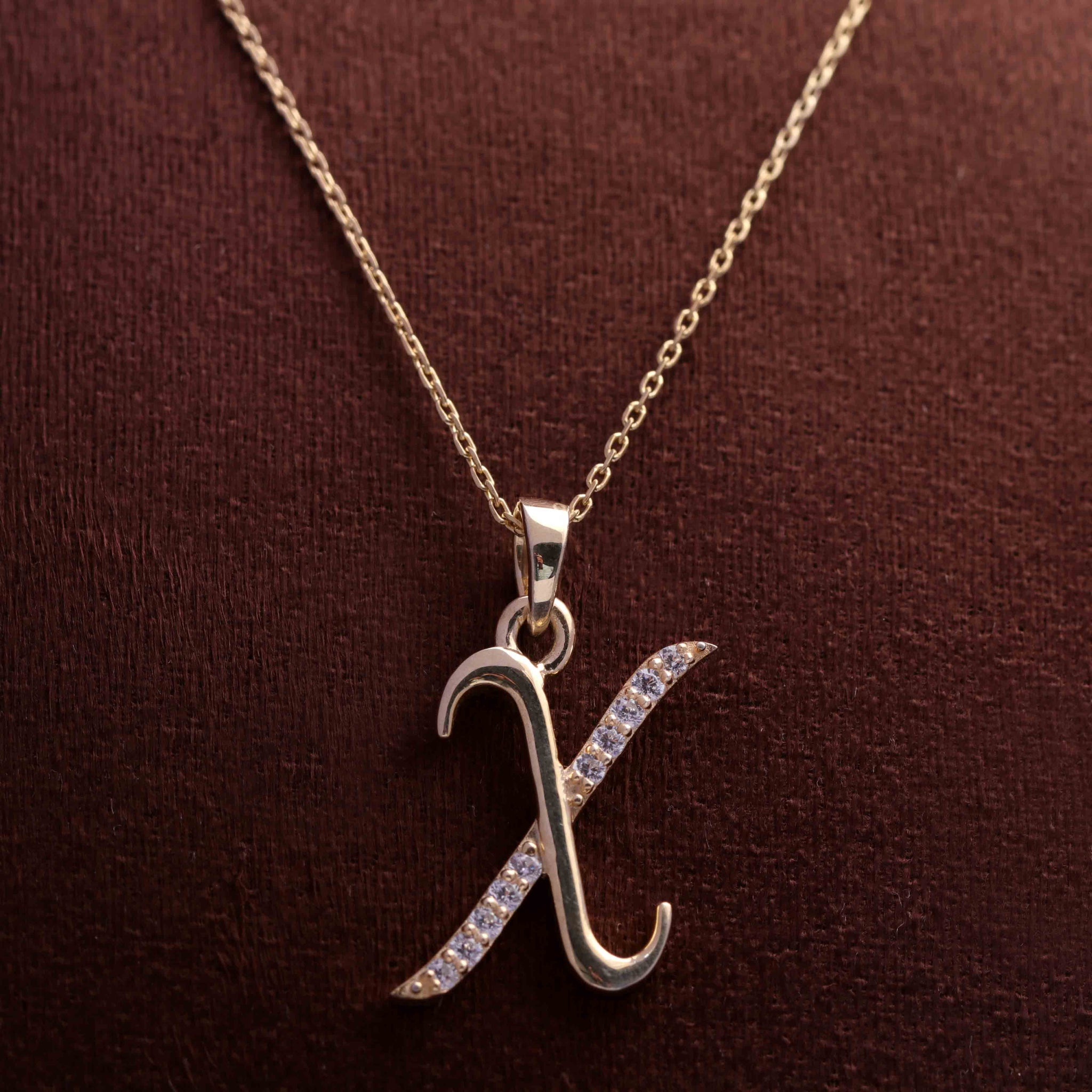 Silver Letter Pendant Necklace