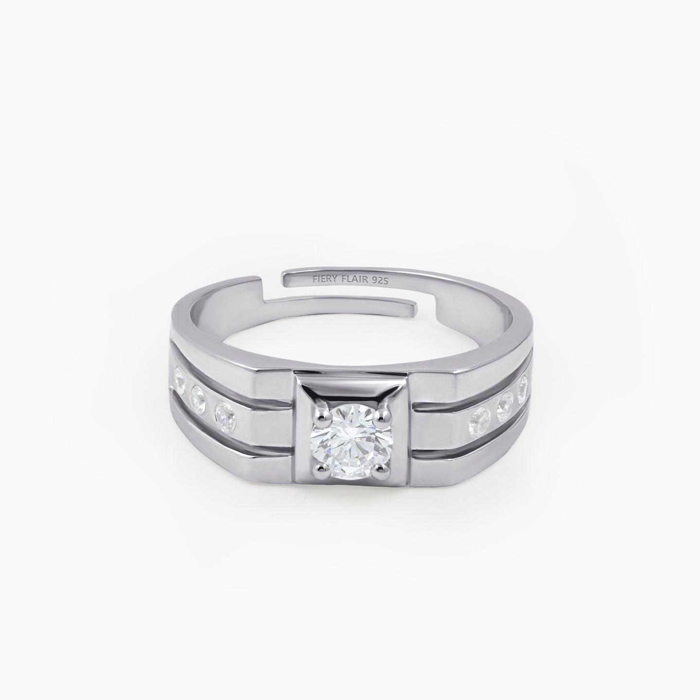 Men's Solitary Silver Ring