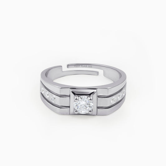 Men's Solitary Silver Ring