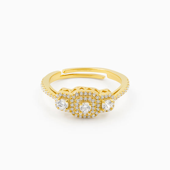 Square Design Silver Ring