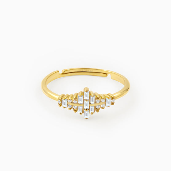 925 Silver Baguette Cluster Ring