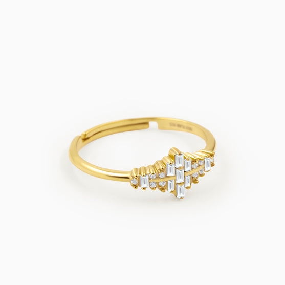 925 Silver Baguette Cluster Ring