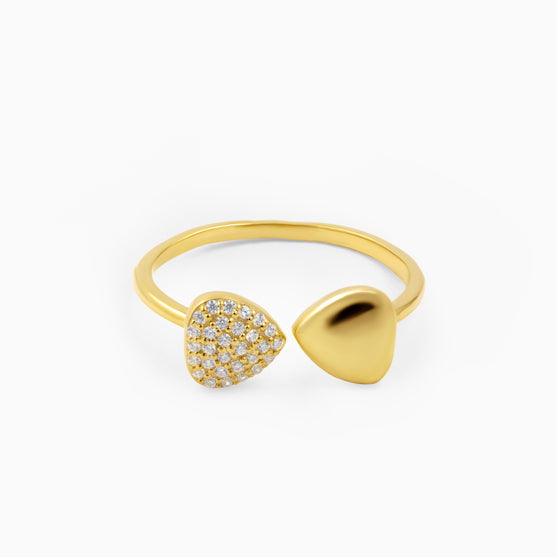 Dual Heart Silver Ring