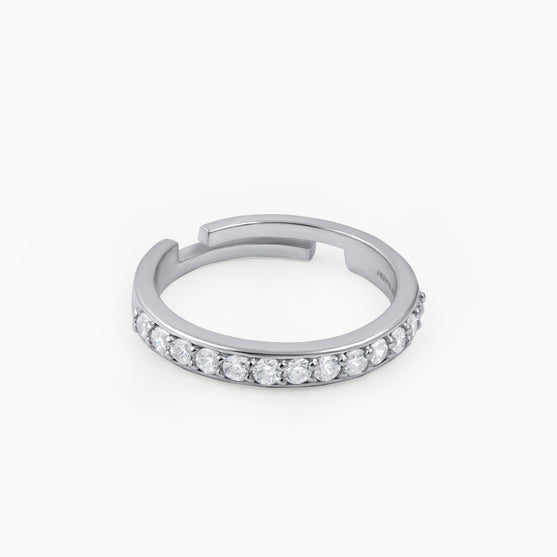 Half Eternity Silver Ring