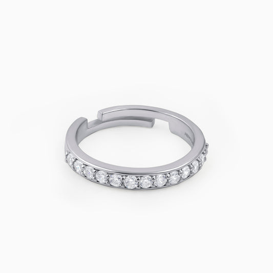 Half Eternity Silver Ring