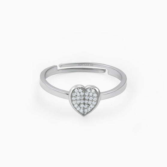 Heart Shape Silver Ring
