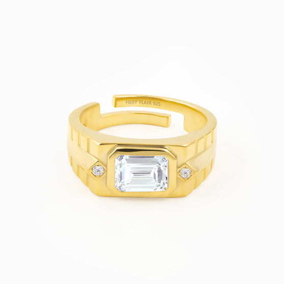 Men's Emerald 925 Sterling Silver Ring