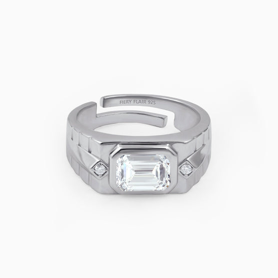 Men's Emerald 925 Sterling Silver Ring