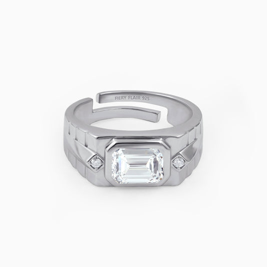 Men's Emerald 925 Sterling Silver Ring