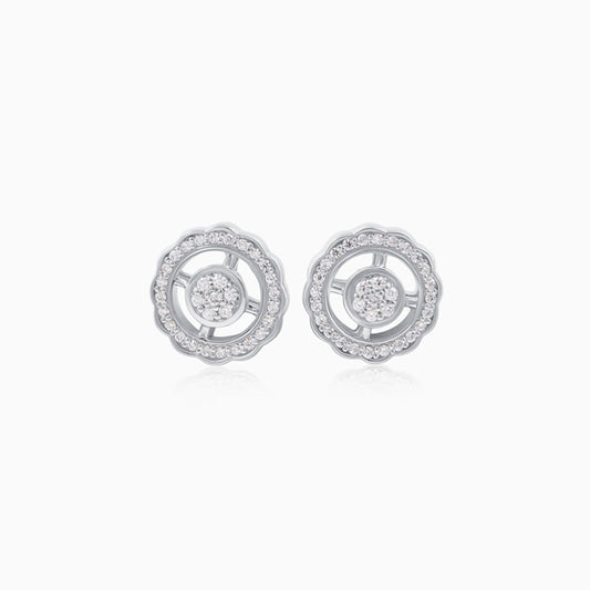 Silver Gleaming Stud Earring