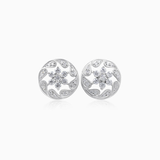 Exclusive Round Design Silver Earring