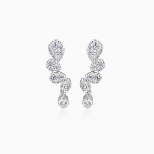 Showy Silver Stud Earring