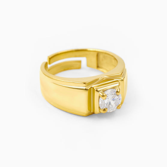 Solitaire Silver Men's Ring