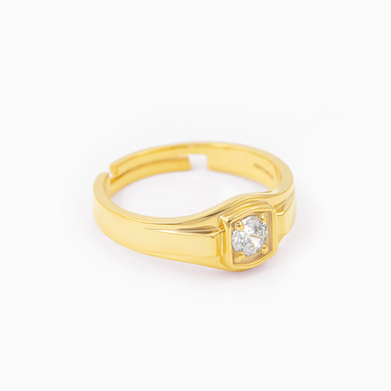 Solitaire Men's Silver Ring