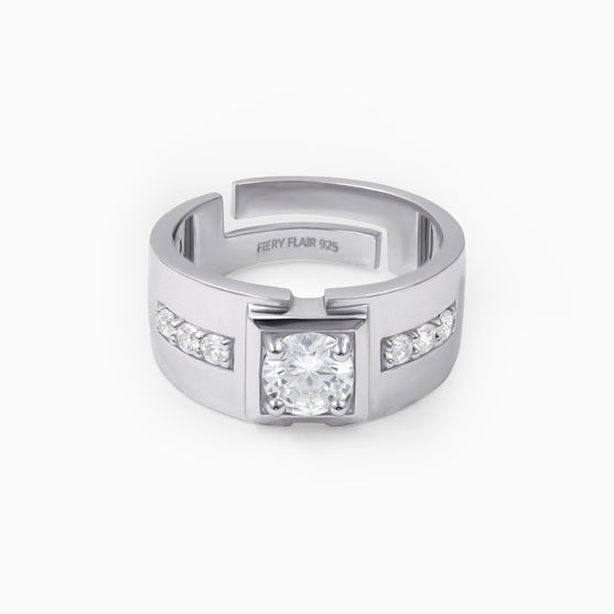Modern Silver Men's Ring