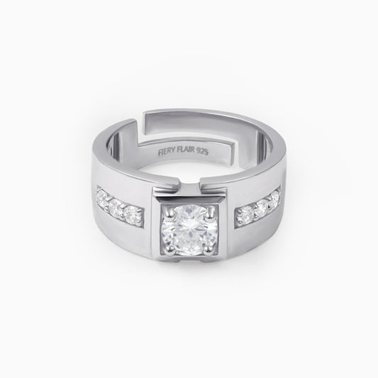 Modern Silver Men's Ring