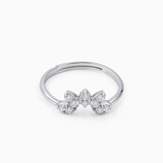 Sparkling crown silver ring