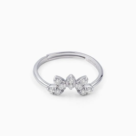 Sparkling crown silver ring