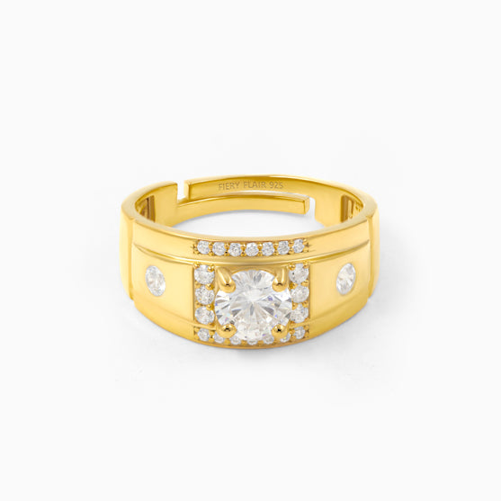 Solitaire Silver Men's Ring
