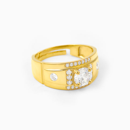 Solitaire Silver Men's Ring