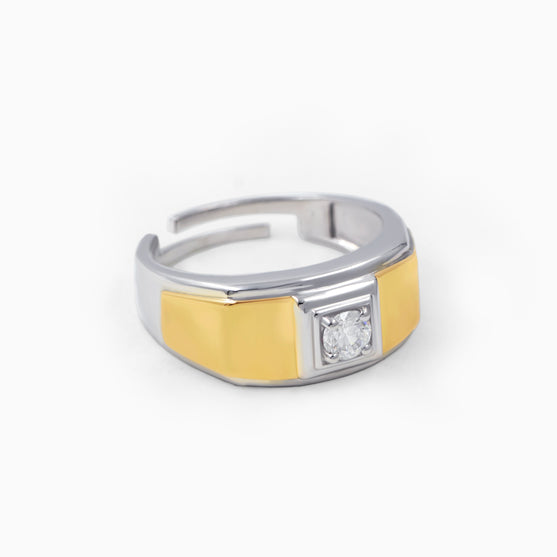 Solitaire Silver Men's Ring