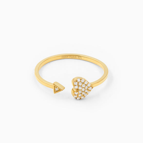 Heart Silver Open Ring