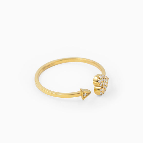 Heart Silver Open Ring