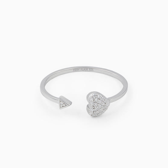 Heart Silver Open Ring