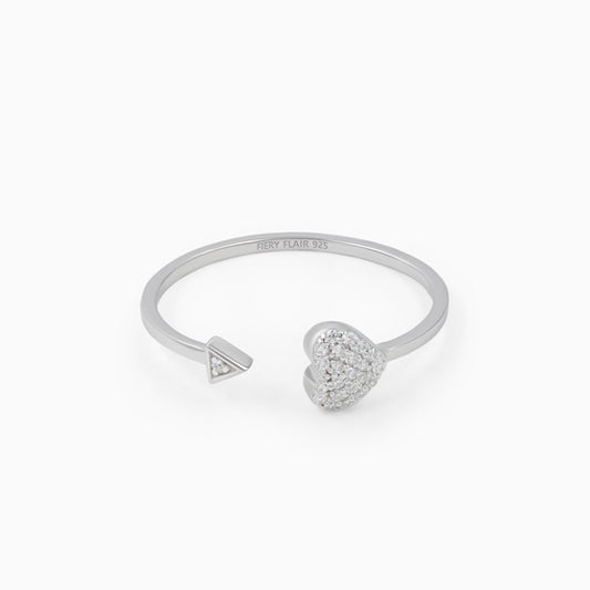 Heart Silver Open Ring