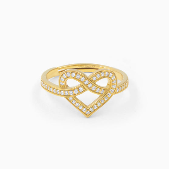 Infinite Heart Shape Silver Ring