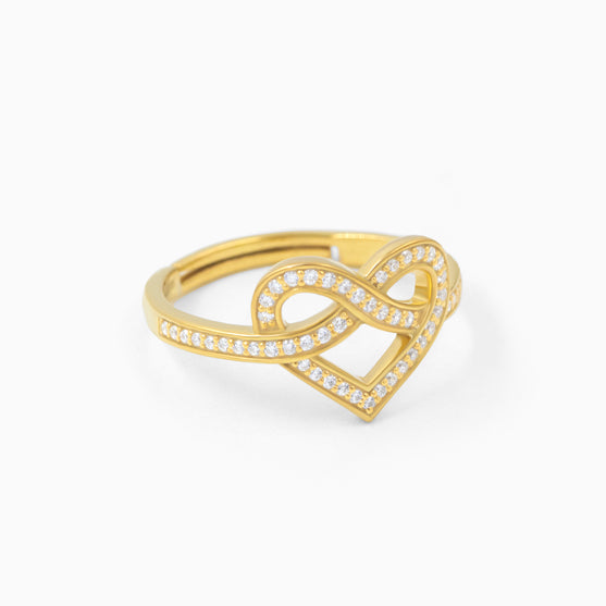 Infinite Heart Shape Silver Ring
